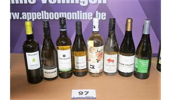 8 flessen diverse witte wijnen